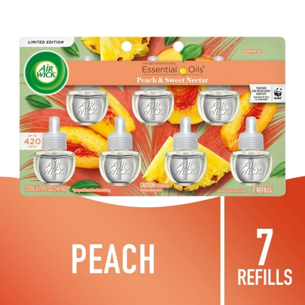 2 PACK - Air Wick Essential Oils Peach & Sweet Nectar Refills $36